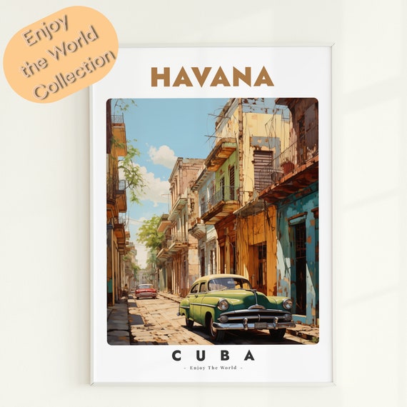 Retro Havana Travel Poster Vintage Wall Art