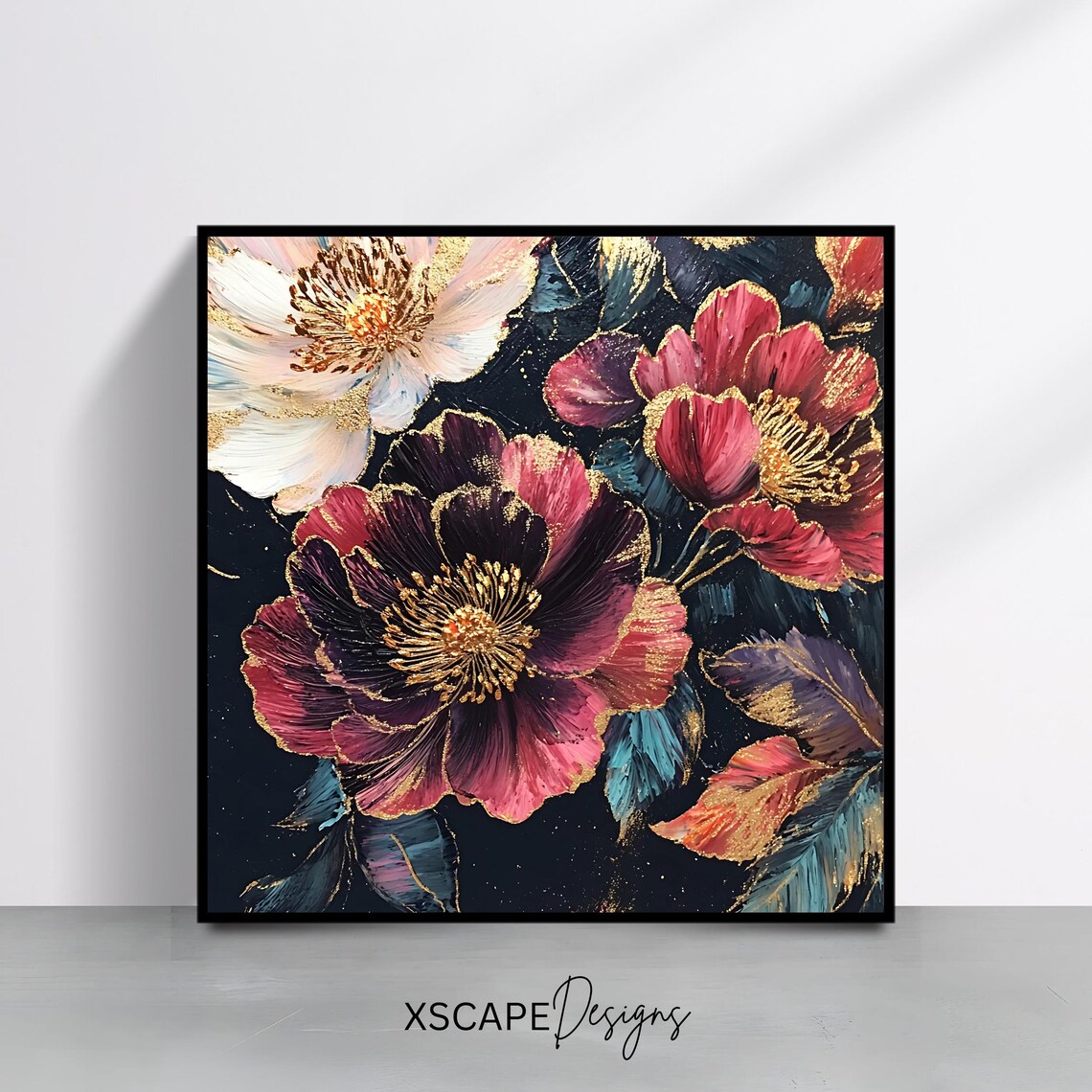 Elegant Floral Botanical Wall Decor, Modern Artwork