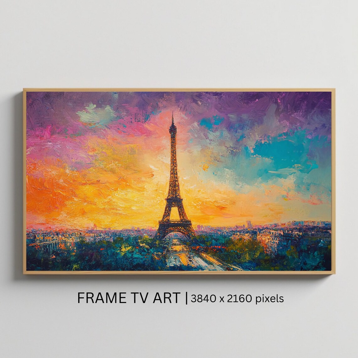 Eiffel Tower Sunset Paris Cityscape Art Print