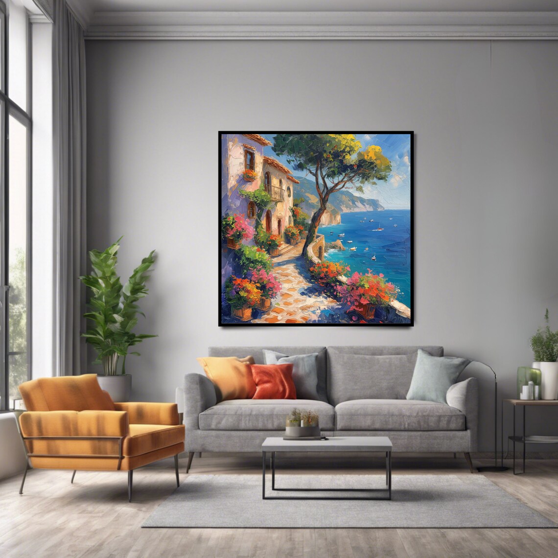 Scenic Mediterranean Seaside View, Coastal Art Print - Image 2