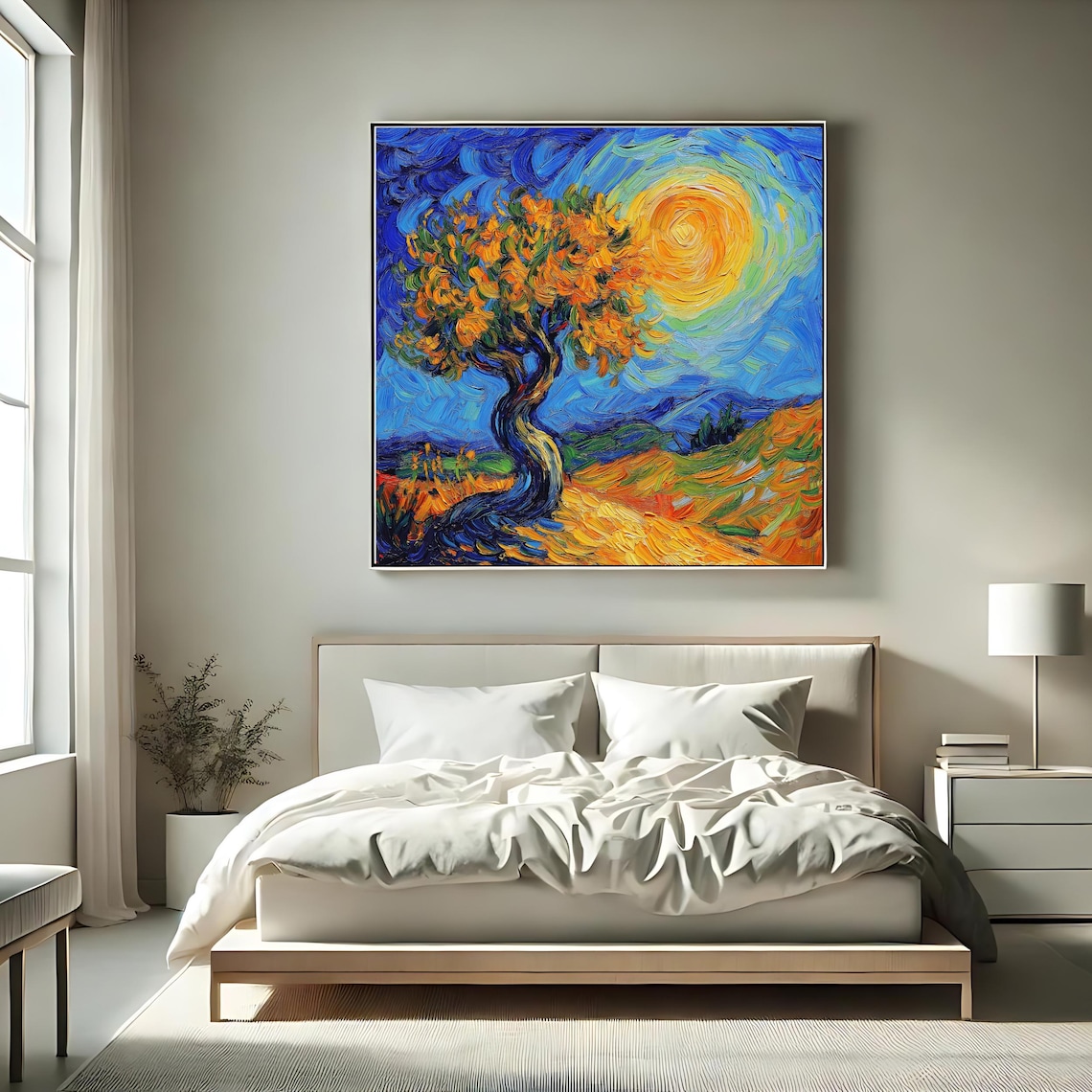 Vibrant Tree Art Print, Modern Nature Landscape - Image 2