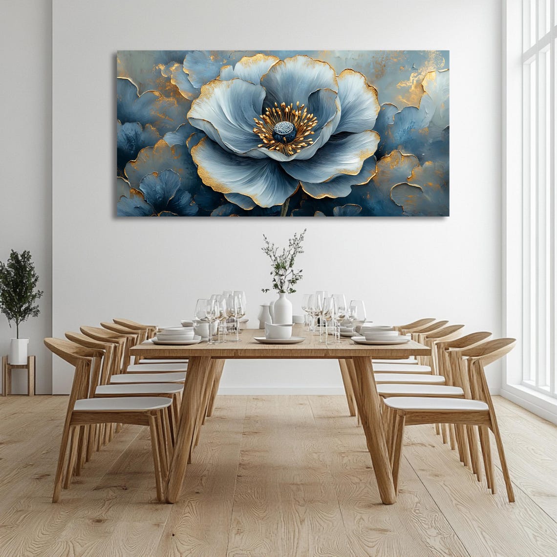 Blue Flower Botanical Floral Art Print - Image 3