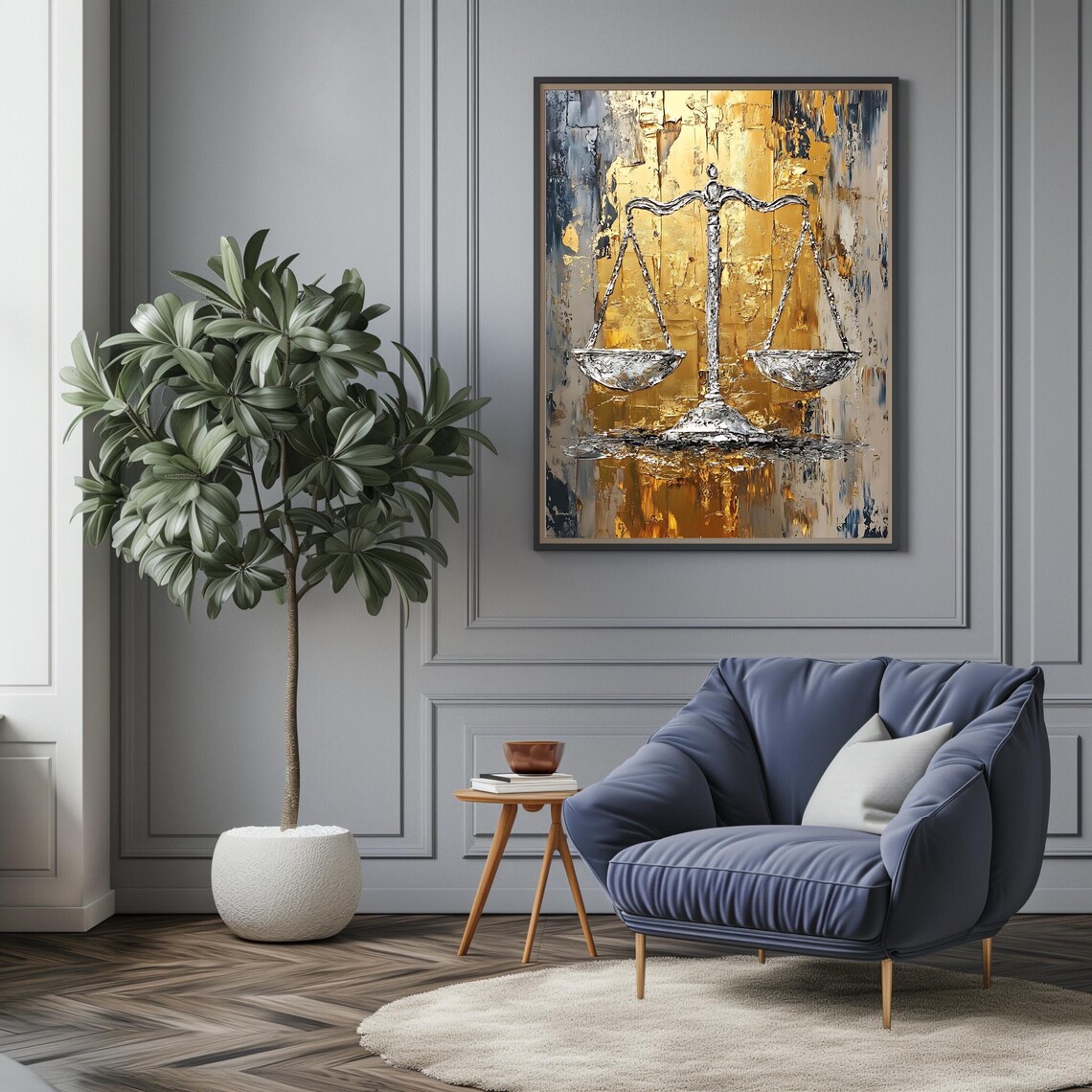 Scales Of Justice Abstract Art Print, Legal Poster - Image 3