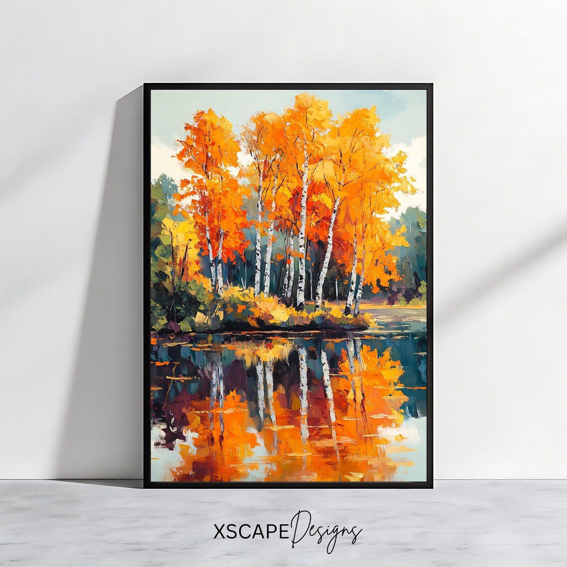 Autumn Birch Tree Fall Landscape Art Print