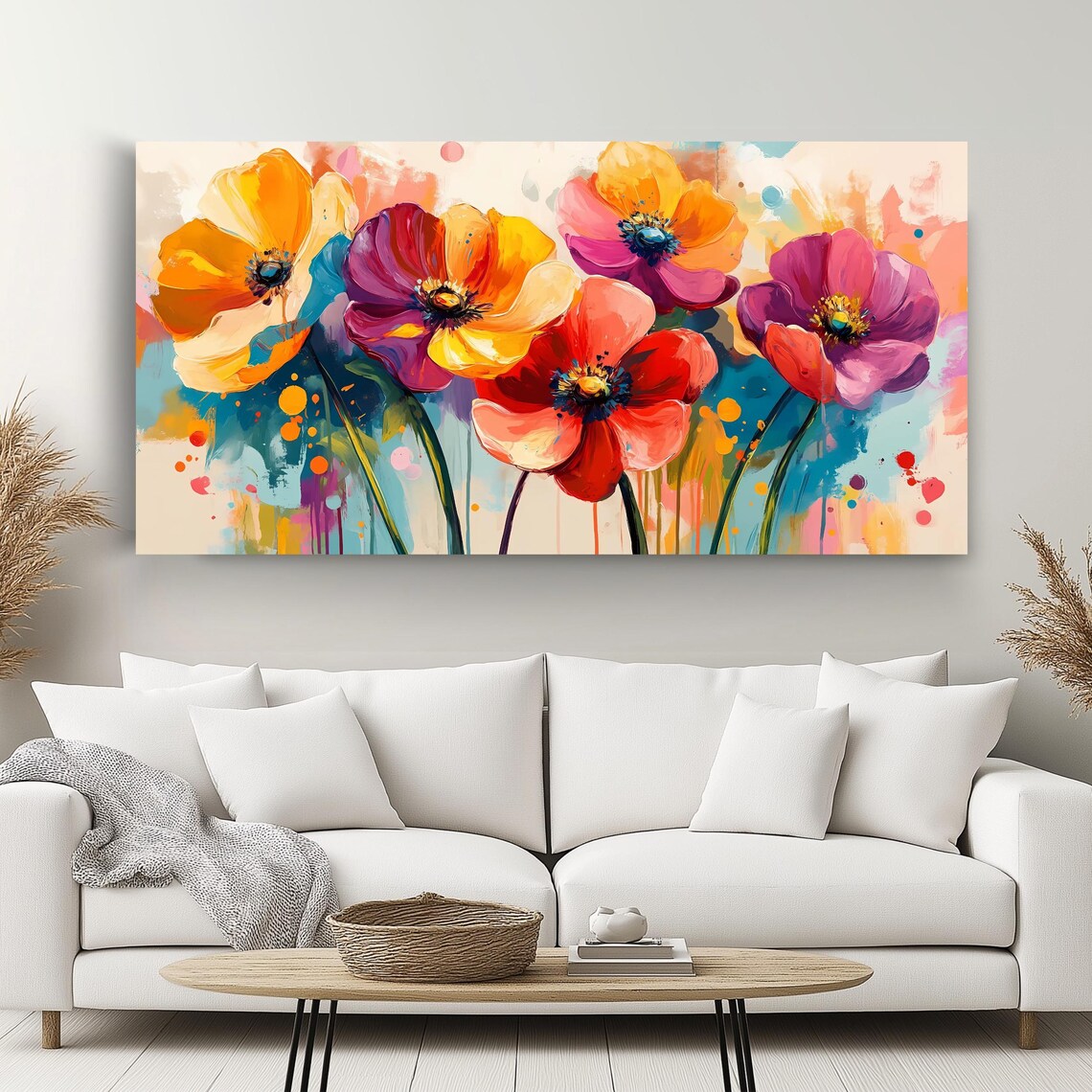 Vibrant Poppy Flowers, Bold Floral Wall Art Print - Image 2
