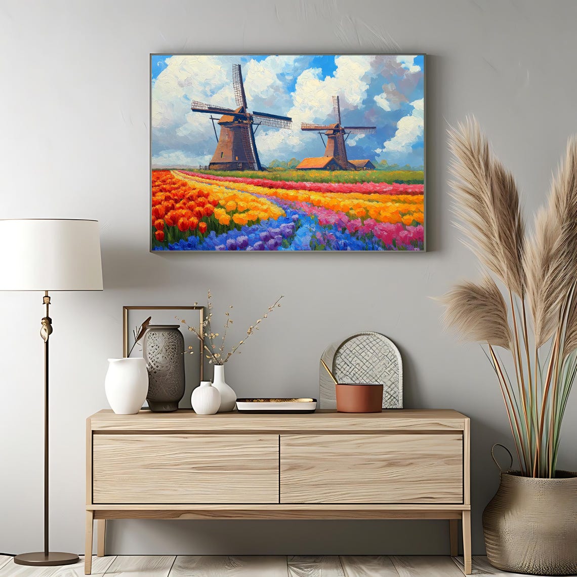 Dutch Windmills Tulip Fields Colorful Spring Flowers Holland Poster - Image 3