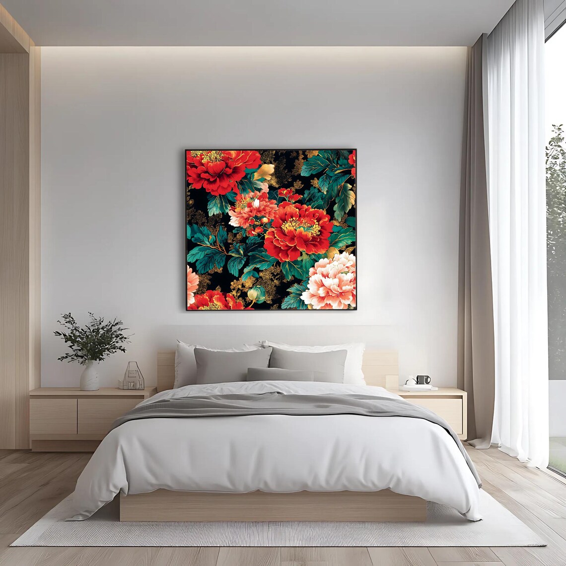 Peony Floral, Modern Botanical Art Print - Image 2