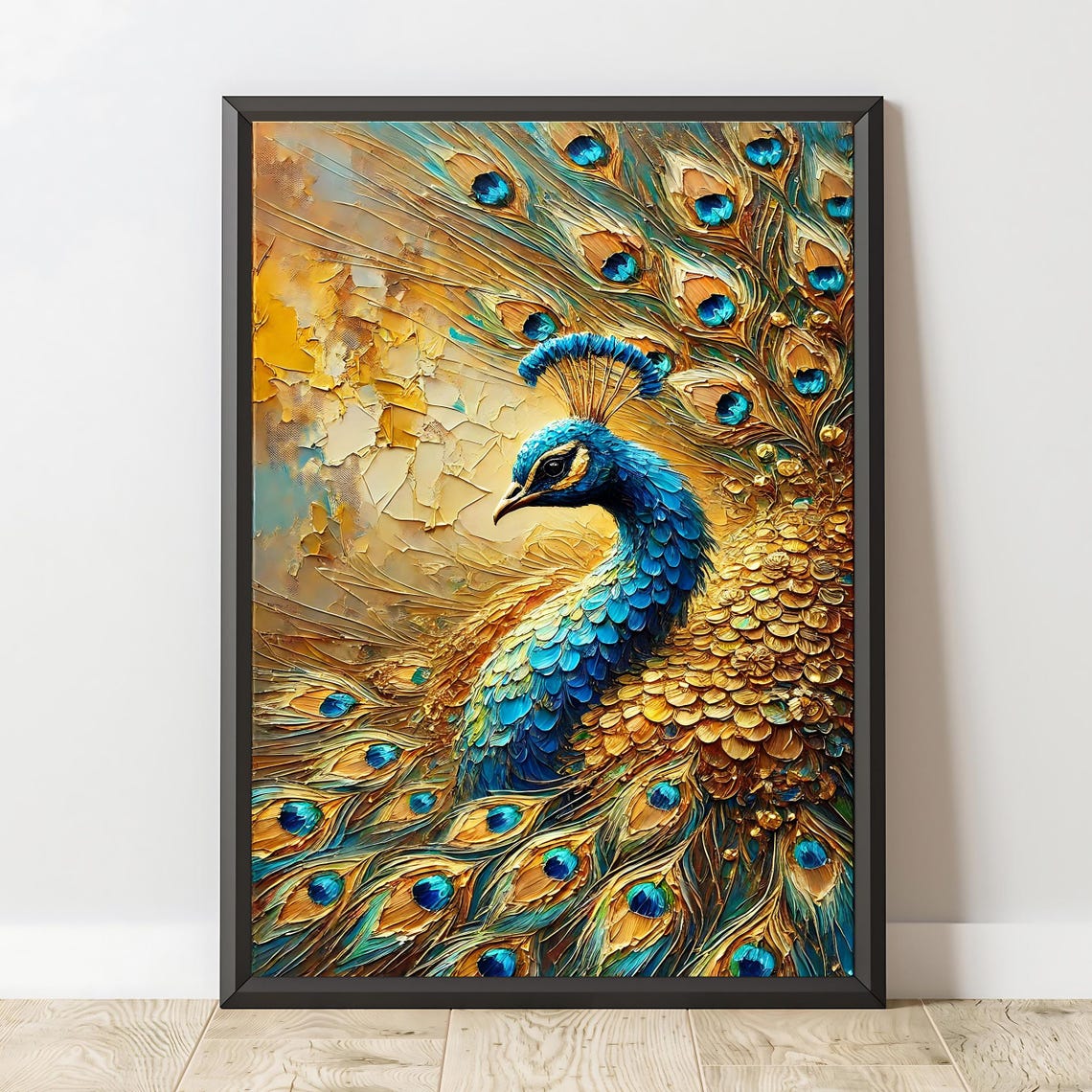 Peacock Art Print, Boho Wall Decor - Image 2