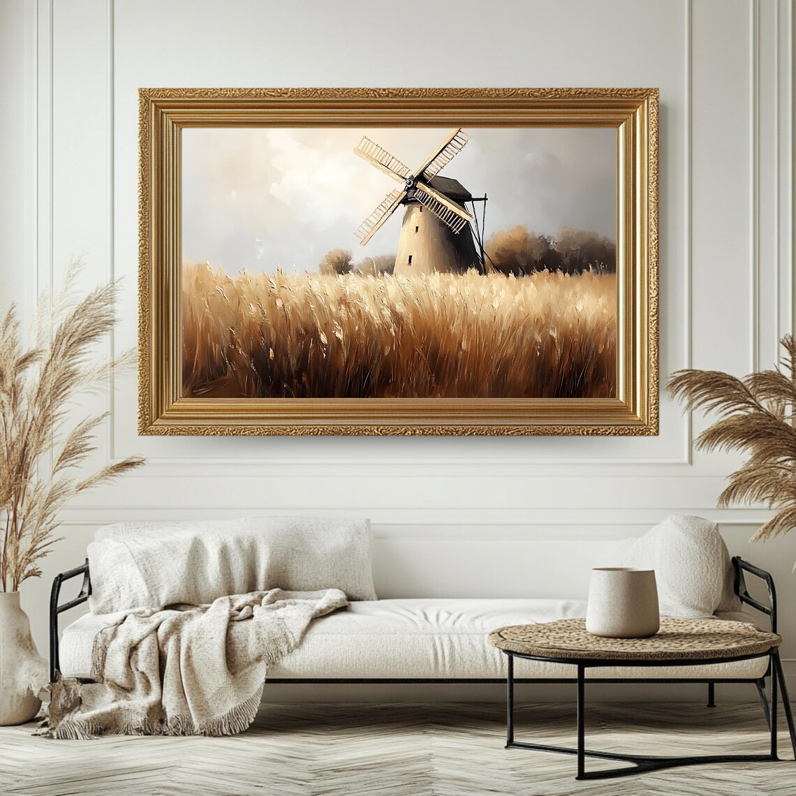 Antique Windmill, Vintage Countryside Landscape - Image 4