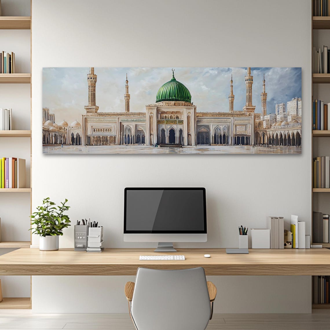 Al Masjid An Nabawi Medina Green Dome Courtyard Islamic Art Poster - Image 2