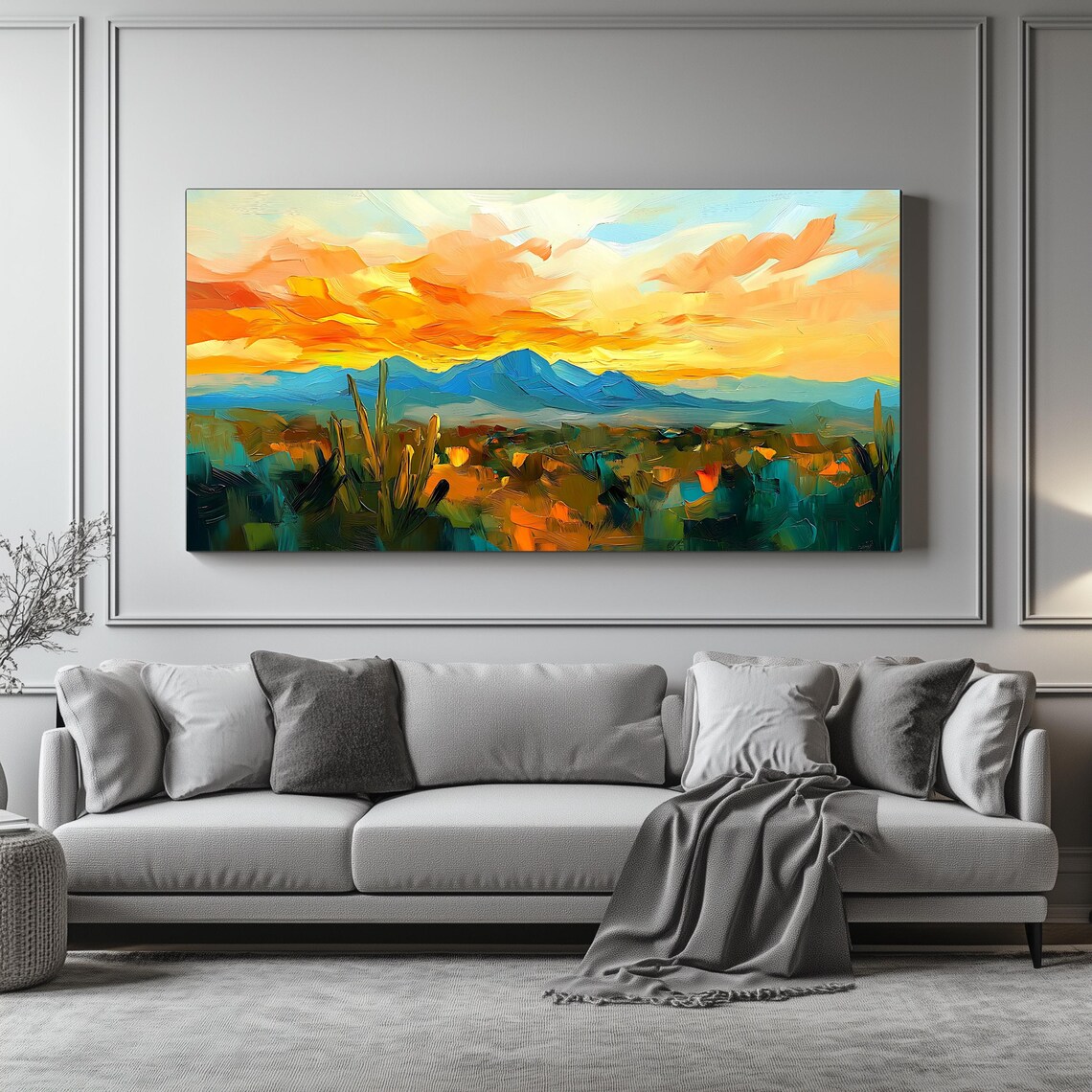 Desert Sunset, Panoramic Landscape Art Print - Image 4