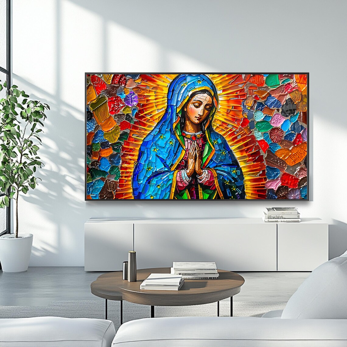 Our Lady Of Guadalupe Mosaic Stained Glass Religious Art Poster - Image 4