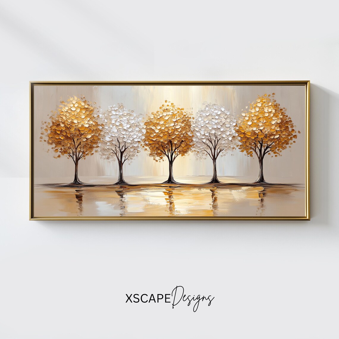 Gold Tree Wall Art, Elegant Nature Print