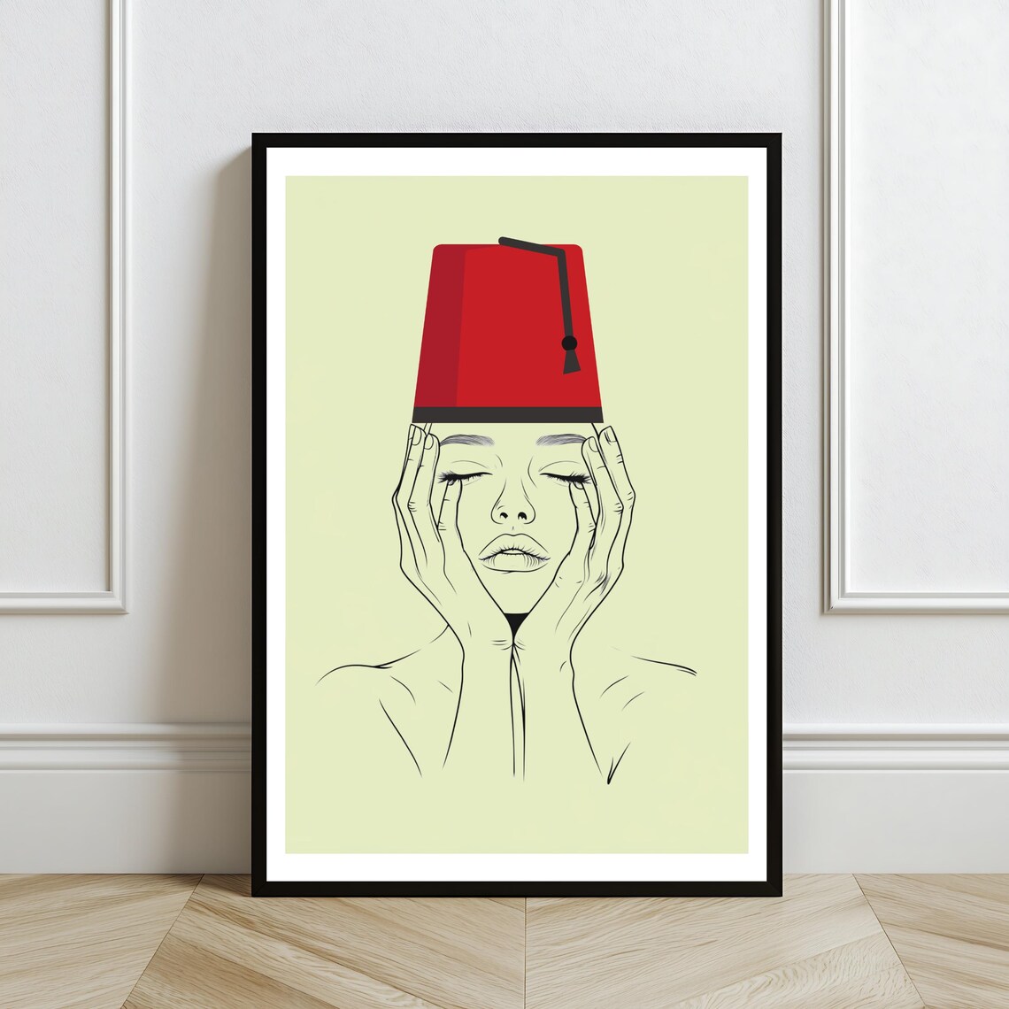 Tarboosh Arabic Art Print, Modern Middle Eastern Decor - Image 2