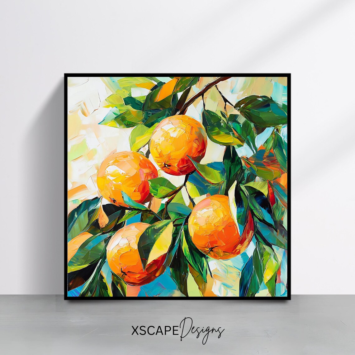 Orange Tree Modern Fruit Art Print, Kitchen Decor