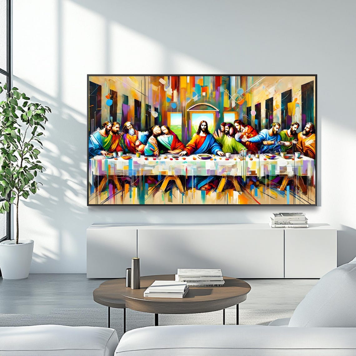 The Last Supper Frame Tv Art Modern Religious Art For Frame Tv And Roku Colorful Bible Wall Art - Image 4