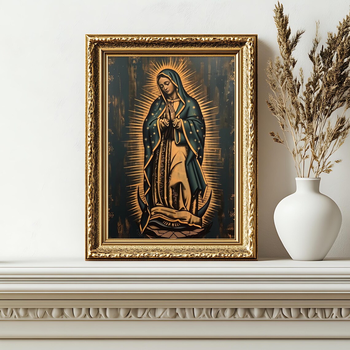 Vintage Mary Of Guadalupe, Catholic Art Print - Image 2