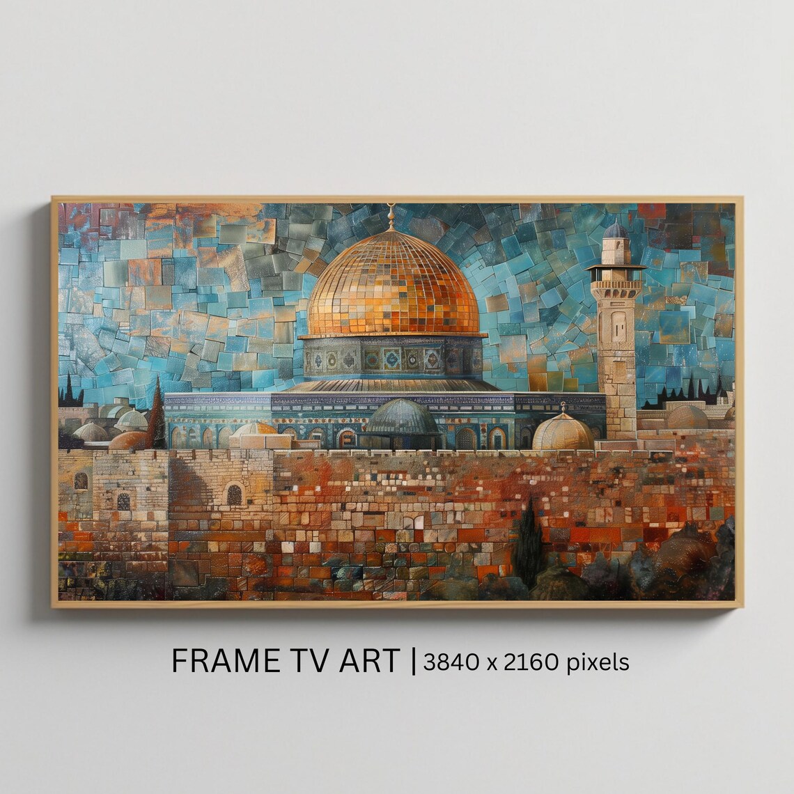 Masjid Al Aqsa Dome of the Rock Mosaic Jerusalem Golden View Poster