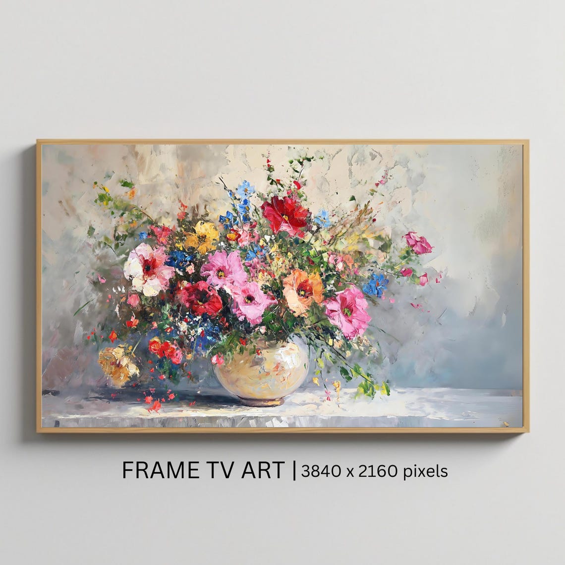 Impressionist Floral Bouquet In Vase Pastel Wildflowers Poster
