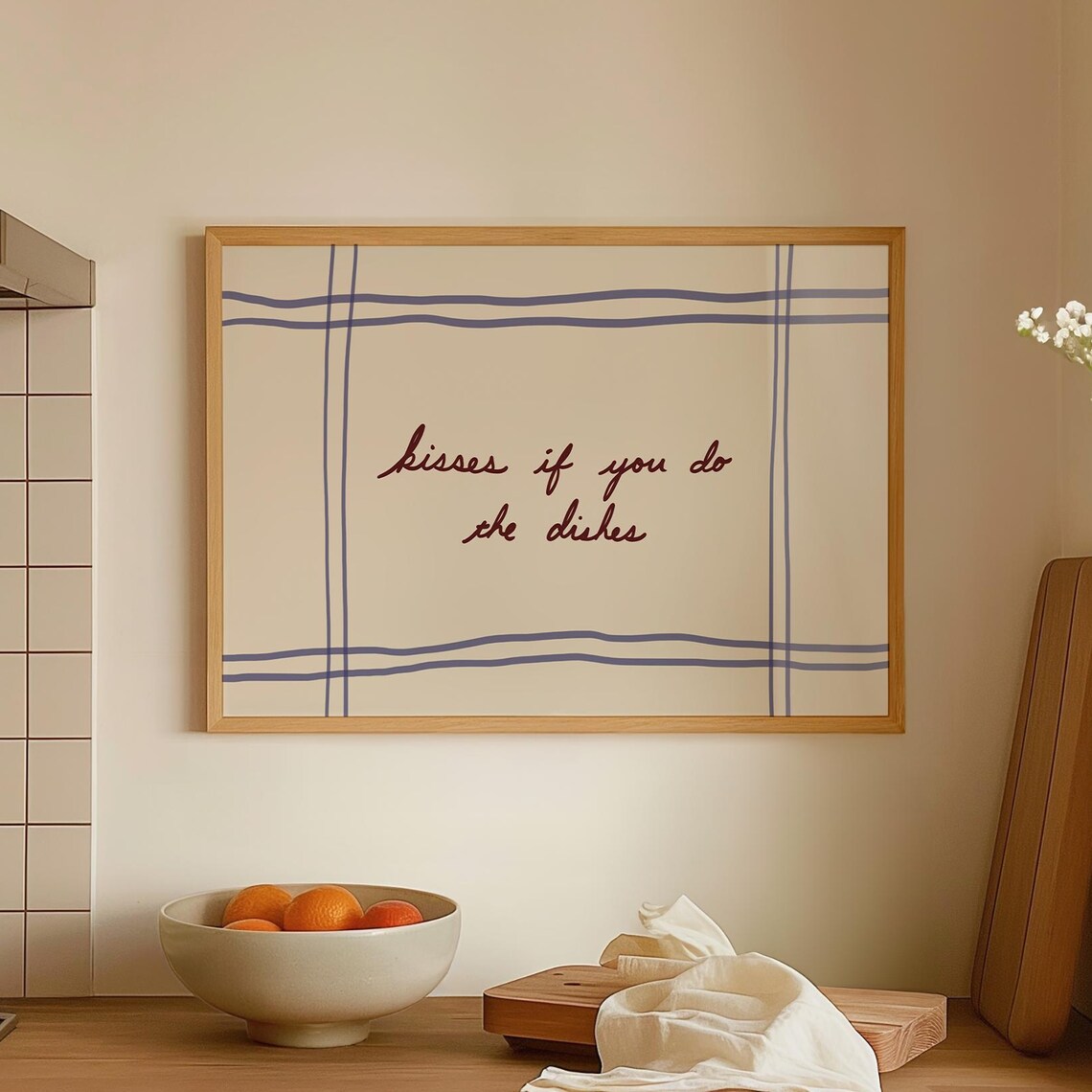 Kisses If You Do The Dishes, Neutral Kitchen Decor