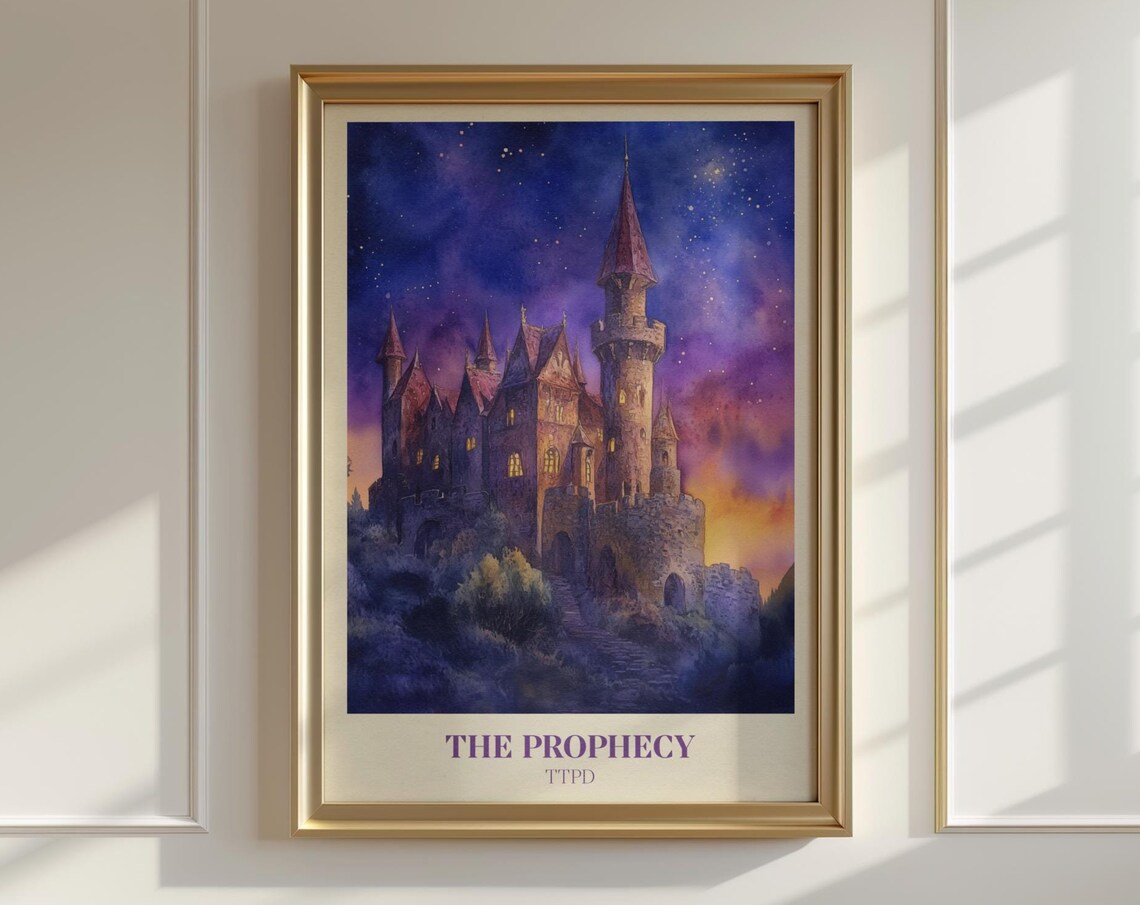 The Prophecy TTPD Purple Fantasy Castle Watercolor Night Poster