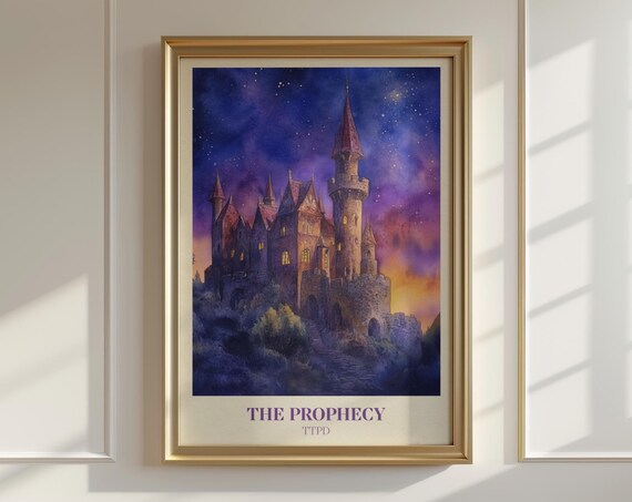 The Prophecy TTPD Purple Fantasy Castle Watercolor Night Poster
