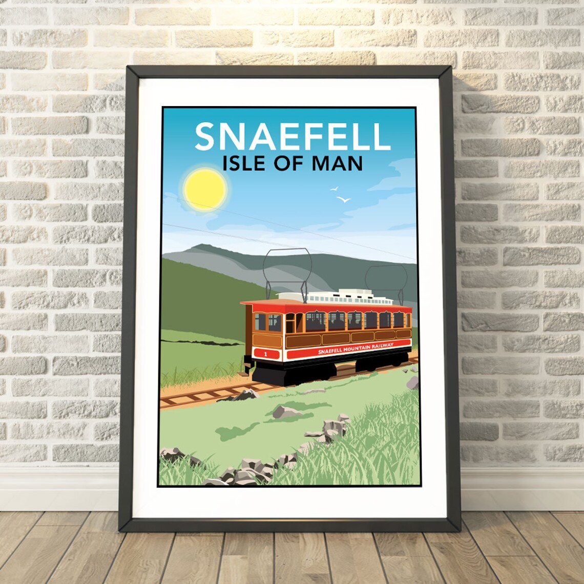 Snaefell Mountain Railway, Isle Of Man Travel Poster