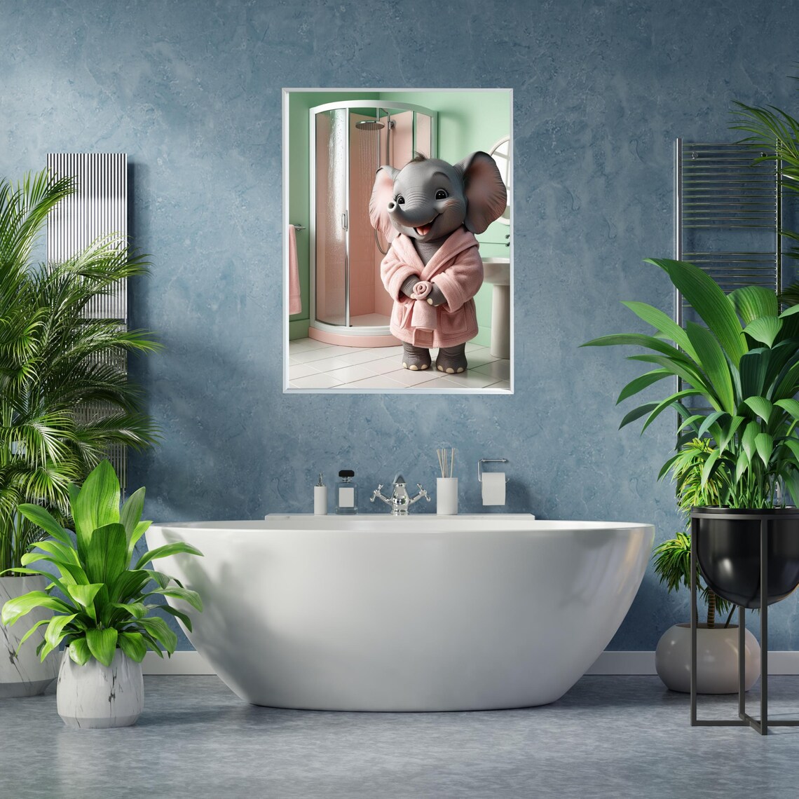 Adorable Elephant Art Print, Bathroom Decor - Image 5