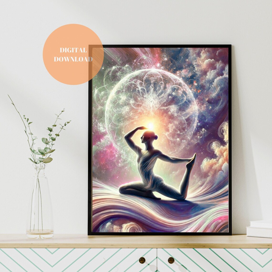 Spiritual Yoga Wall Art, Uplifting Affirmation Art