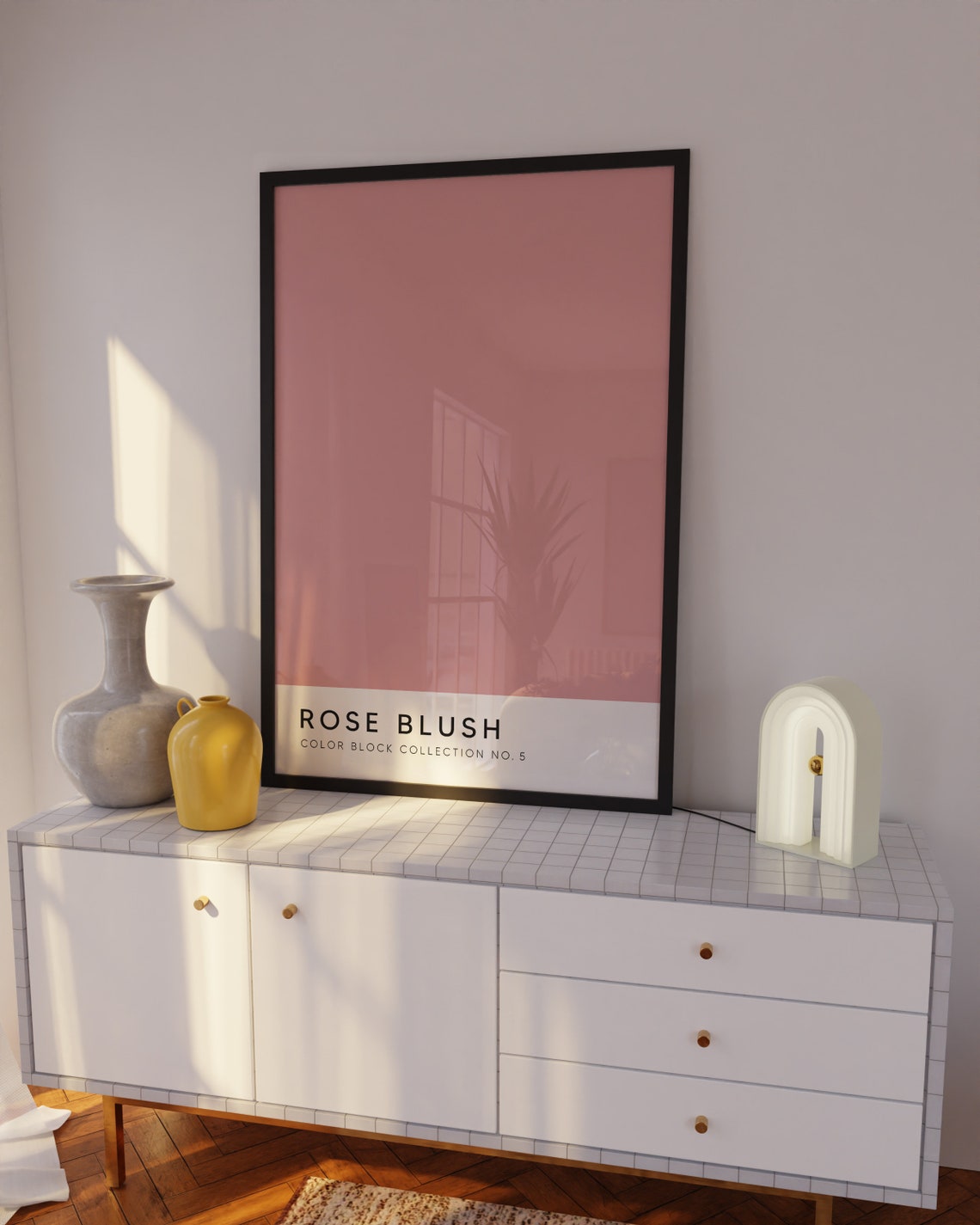 Rose Blush Pink Color Block Collection No 5 Modern Decor Poster - Image 2