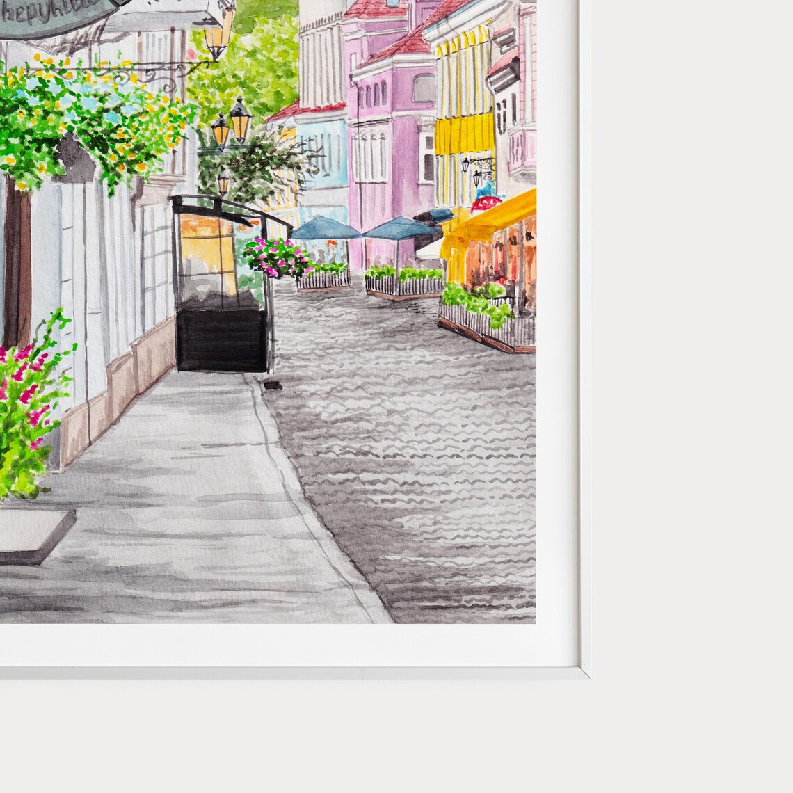 Vilnius Cityscape Art Print, Lithuania Travel Poster - Image 2