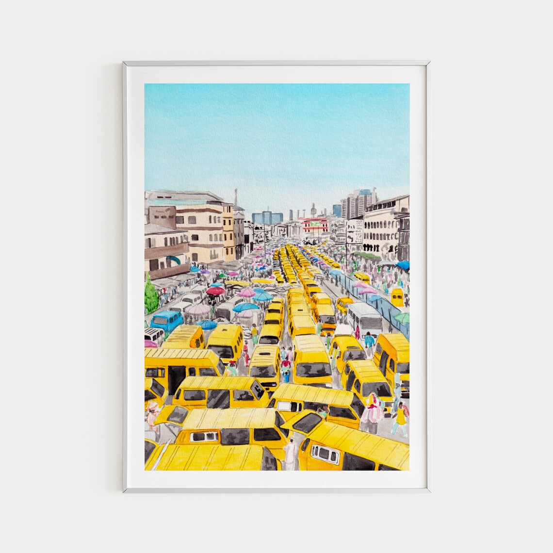 Lagos Cityscape, Nigeria Travel Poster Art Print
