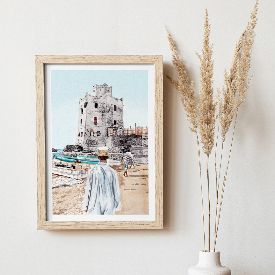 Mogadishu Watercolor Cityscape Art Print, Somalia - Image 2