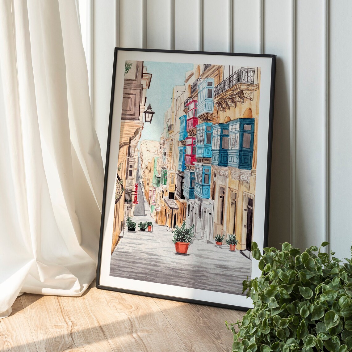 Valletta Malta Cityscape Art Print, Travel Poster - Image 3