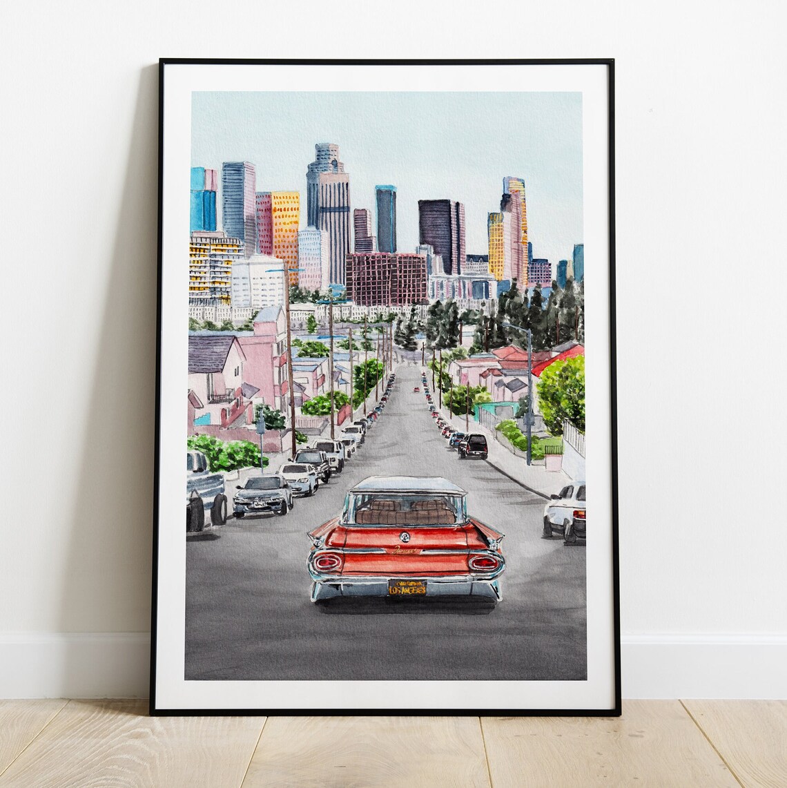 Los Angeles California Watercolor Travel Poster - Image 2