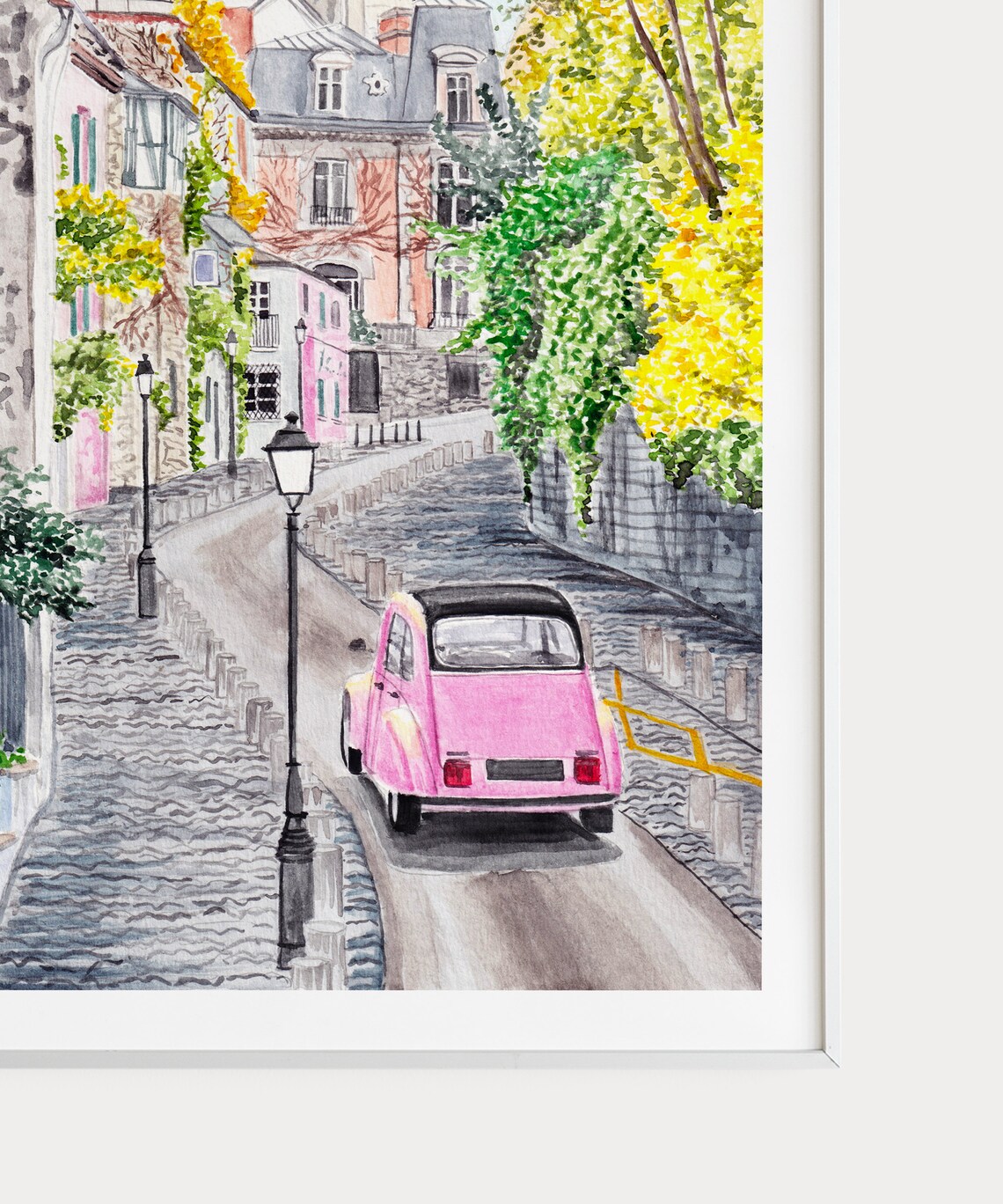 Montmartre, Paris La Maison Rose Watercolor Travel Poster - Image 2