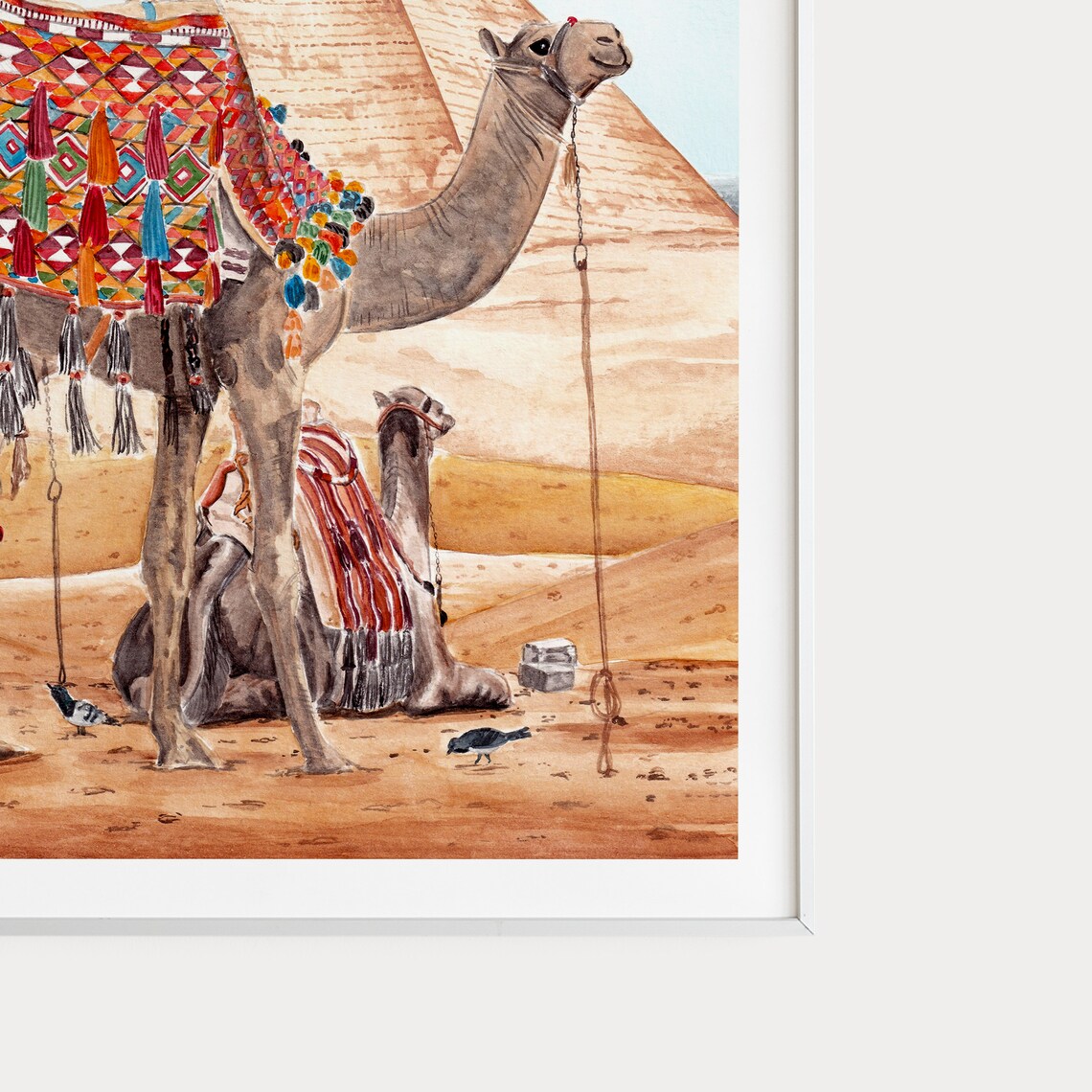 Egyptian Pyramids Cairo Travel Poster Art Print - Image 3