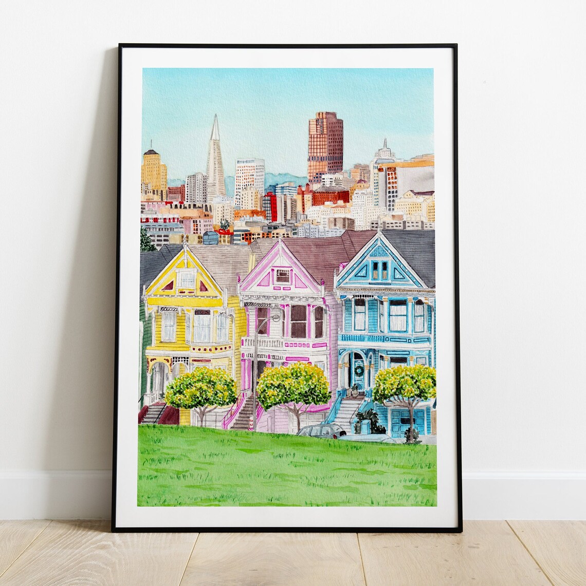 San Francisco, California Alamo Square Park Travel Poster - Image 3