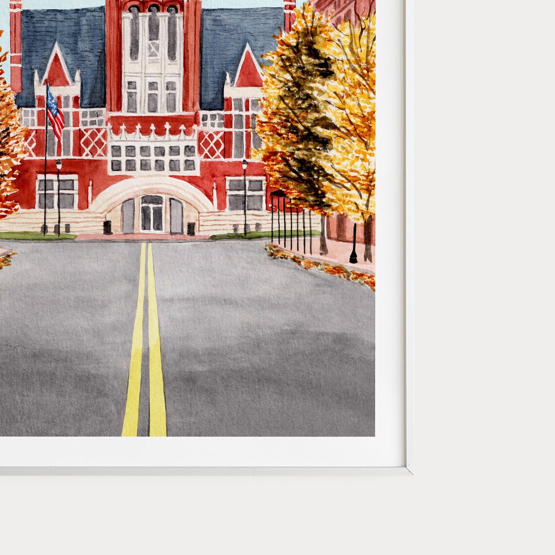 Bardstown Watercolor Travel Poster, Kentucky Cityscape - Image 2