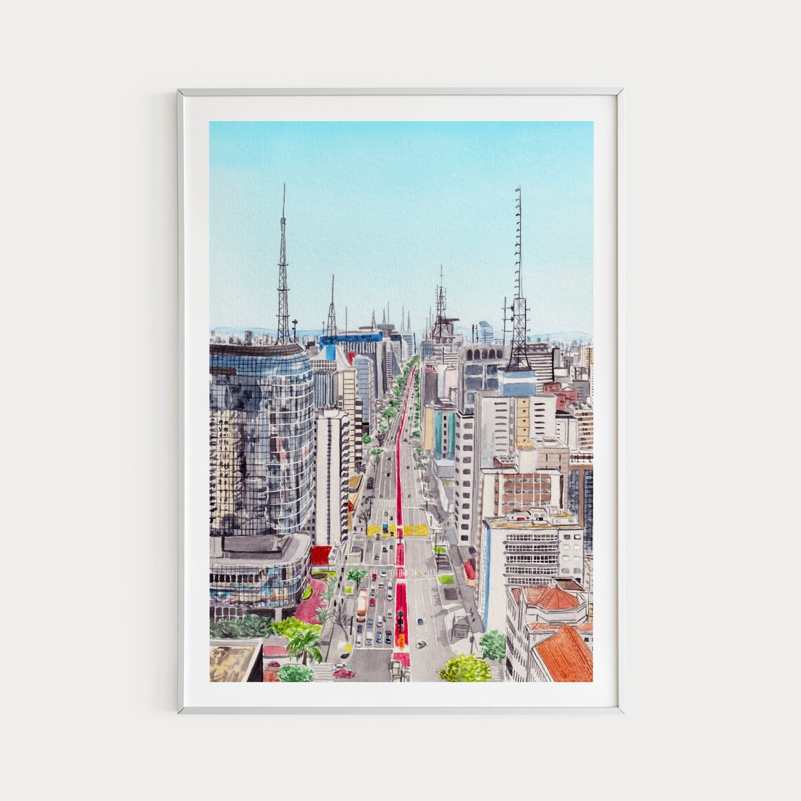 Sao Paulo Avenida Paulista, Brazil Travel Poster