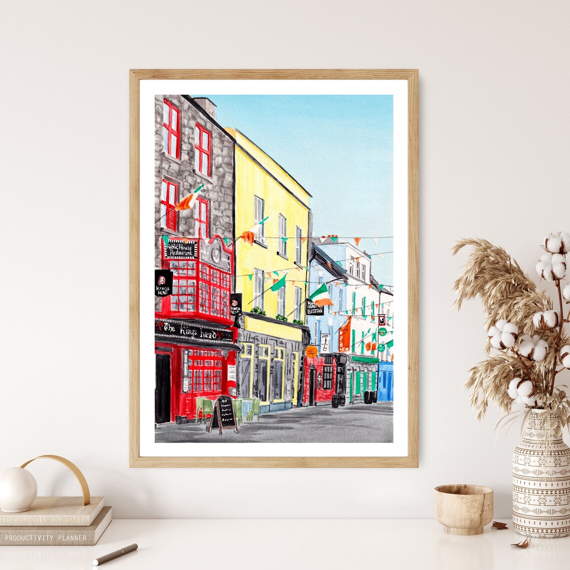 Galway Cityscape Watercolor Art Print, Ireland - Image 2