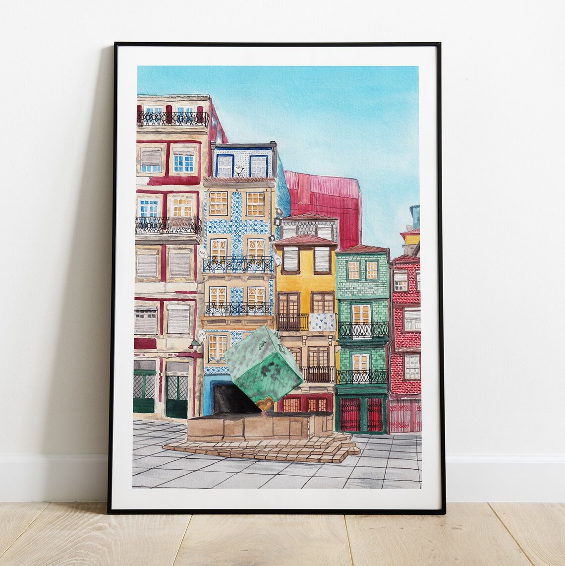 Porto Watercolor Cityscape Travel Poster, Portugal - Image 2