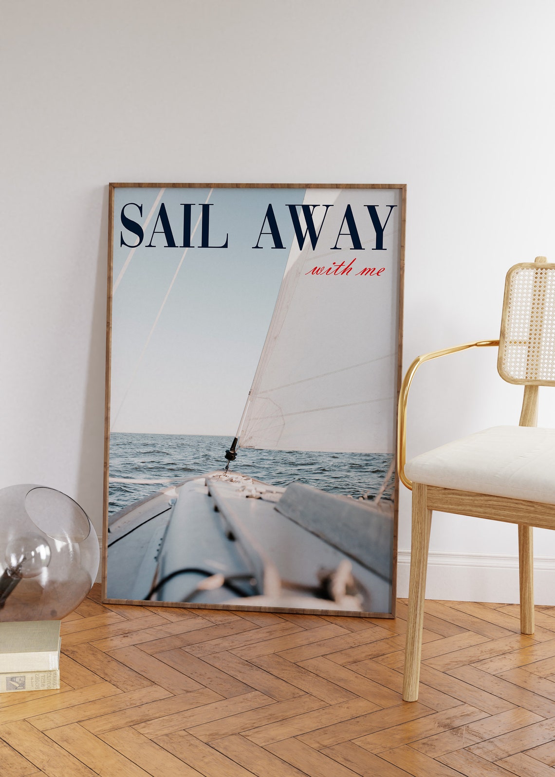 Sail Away With Me Romantic Sailboat Deck Nautical Photography Poster
