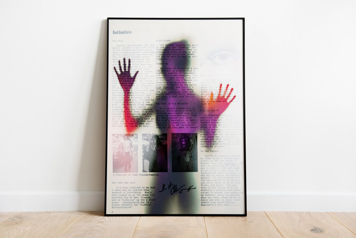 Blurry Psychedelic Human Silhouette Poster in Purple and Red Haze - Image 3