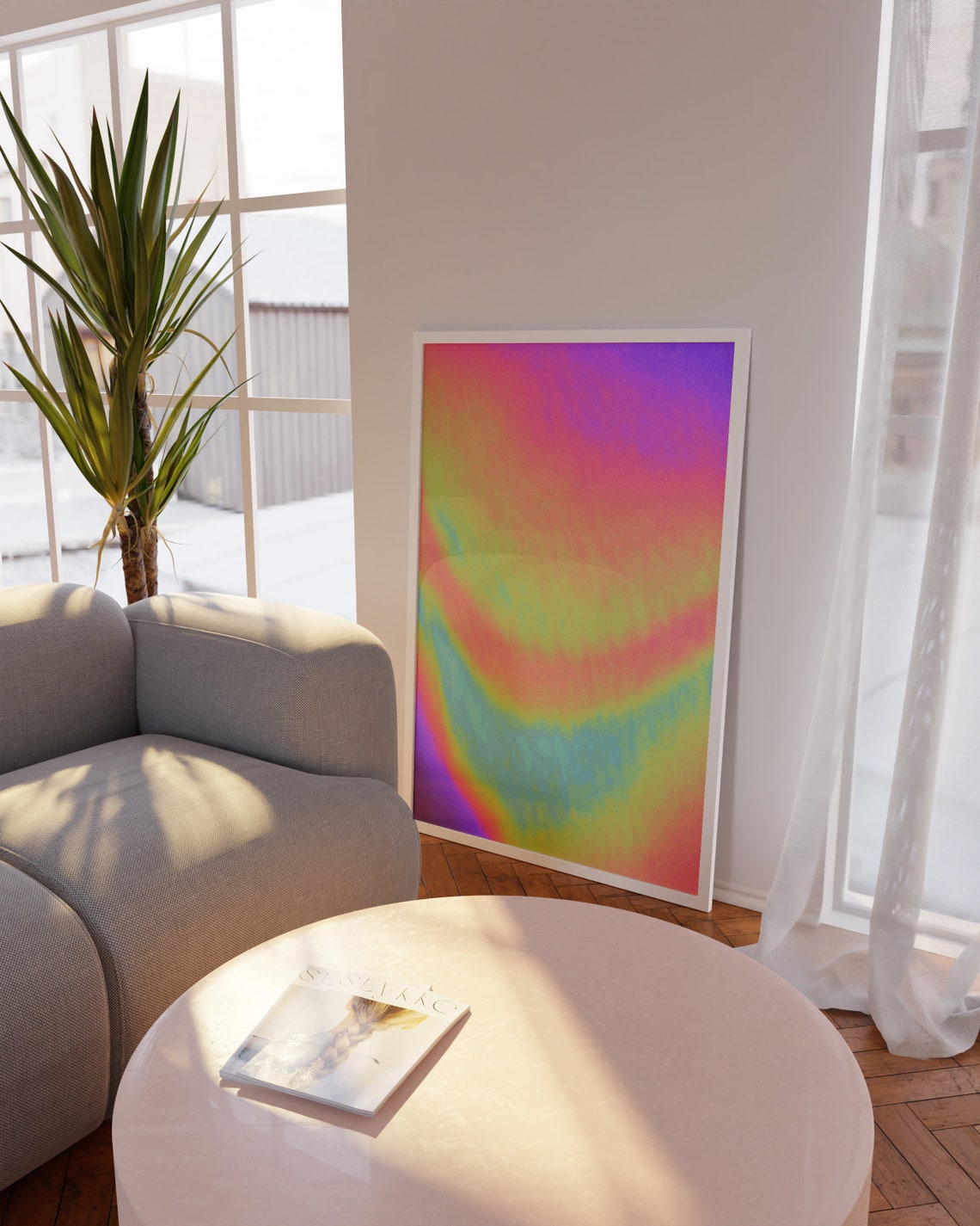 Aura Poster Retro Gradient Poster Grainy Gradient Affirmation Poster Retro Aura Gradient Aesthetic Room Decor Psychedelic Home Decor - Image 3