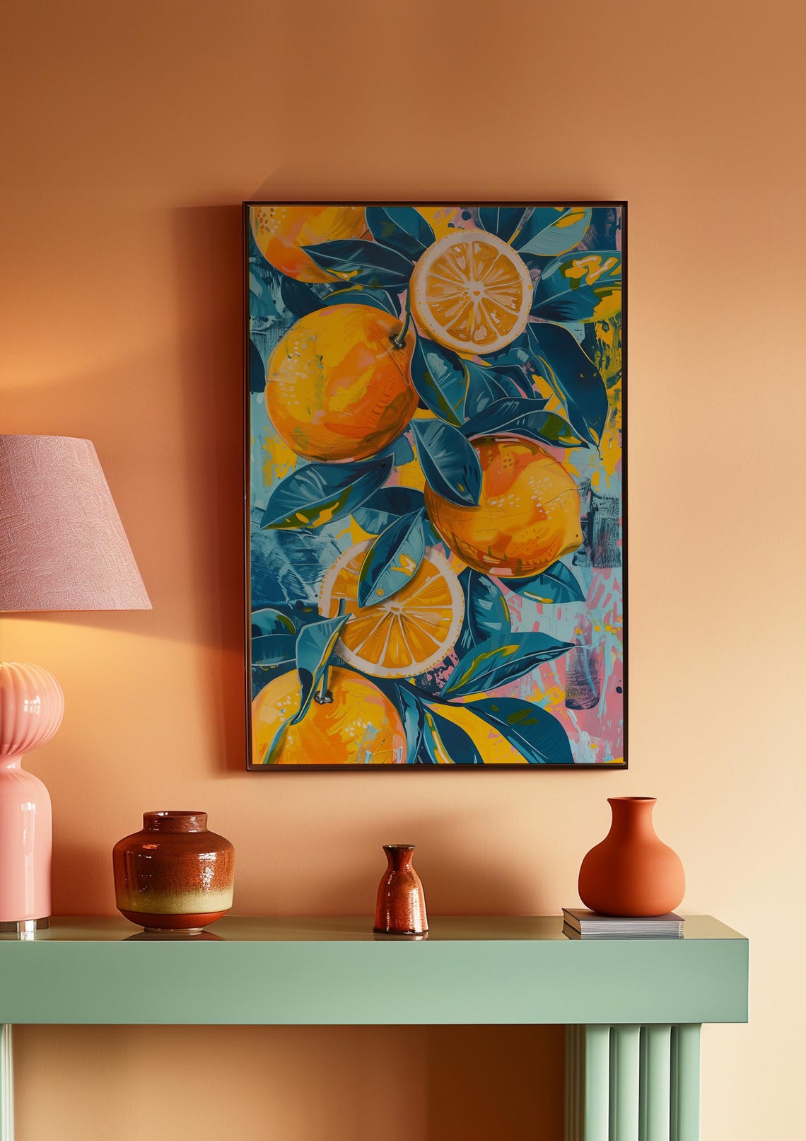 Lemon Tree Branch Citrus Fruit Tropical Botanical Art Poster - Image 3