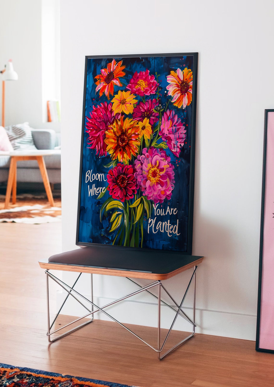 Bloom Where You Are Planted Floral Uplifting Quote Art Poster - Image 4