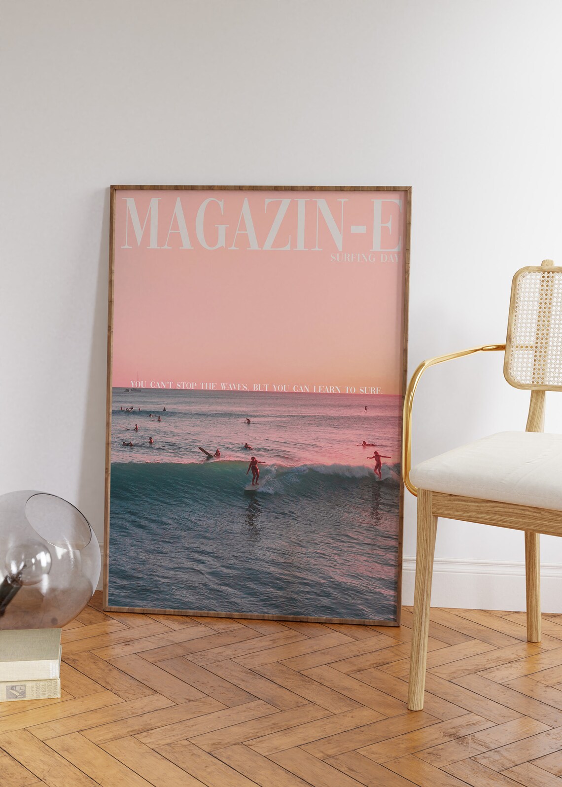 Vogue Magazine Poster, 70s Surfing Retro Print