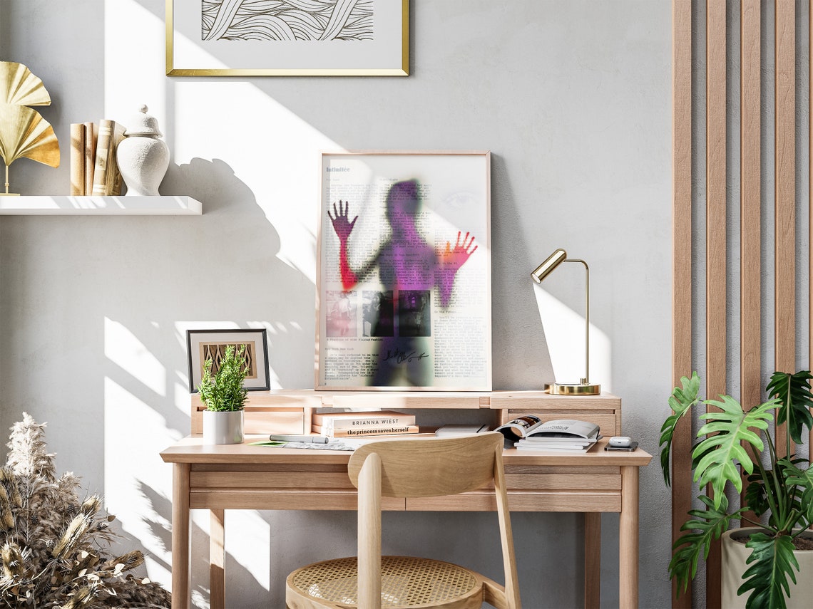 Blurry Psychedelic Human Silhouette Poster in Purple and Red Haze - Image 4