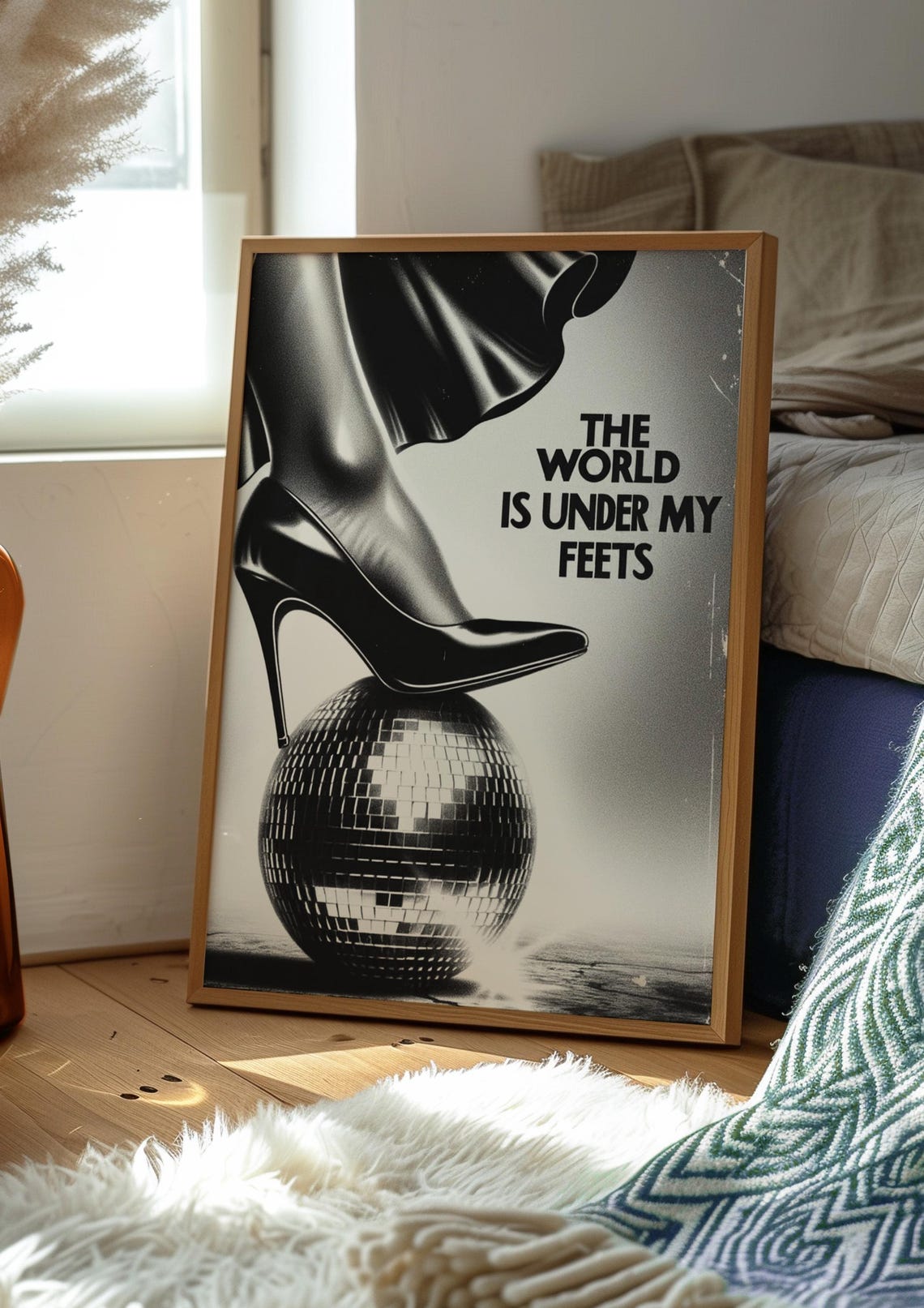 The World Is Under My Feets Stiletto Heel Disco Ball Fashion Poster - Image 3